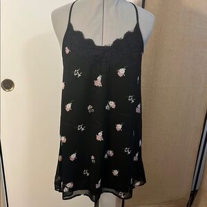 Abercrombie & Fitch Black and Pink Midi Dress